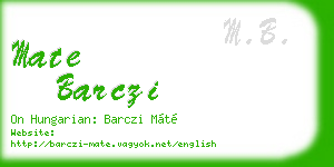 mate barczi business card