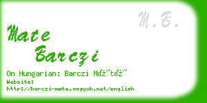 mate barczi business card